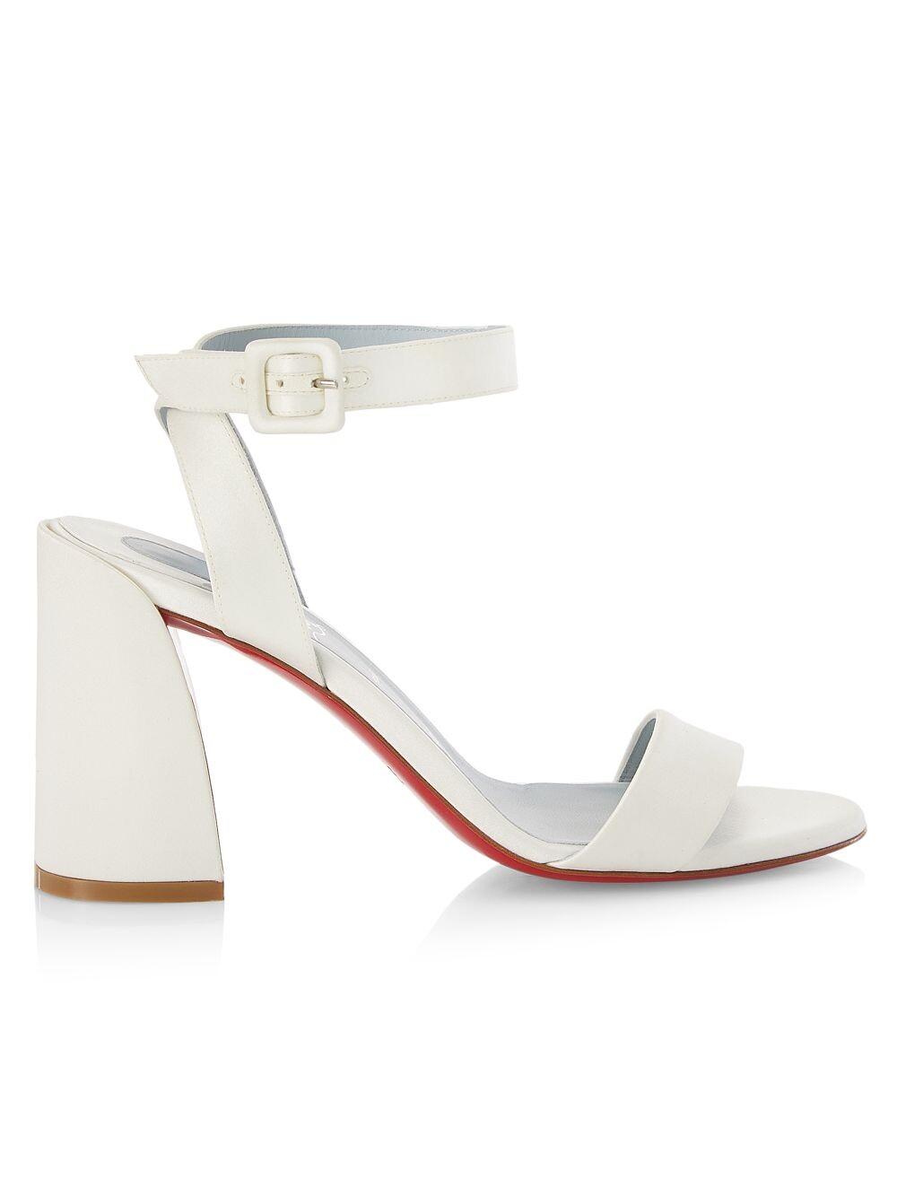 

Босоножки Miss Sabina 85 из креп-атласа с ремешком на щиколотке Christian Louboutin, слоновая кость