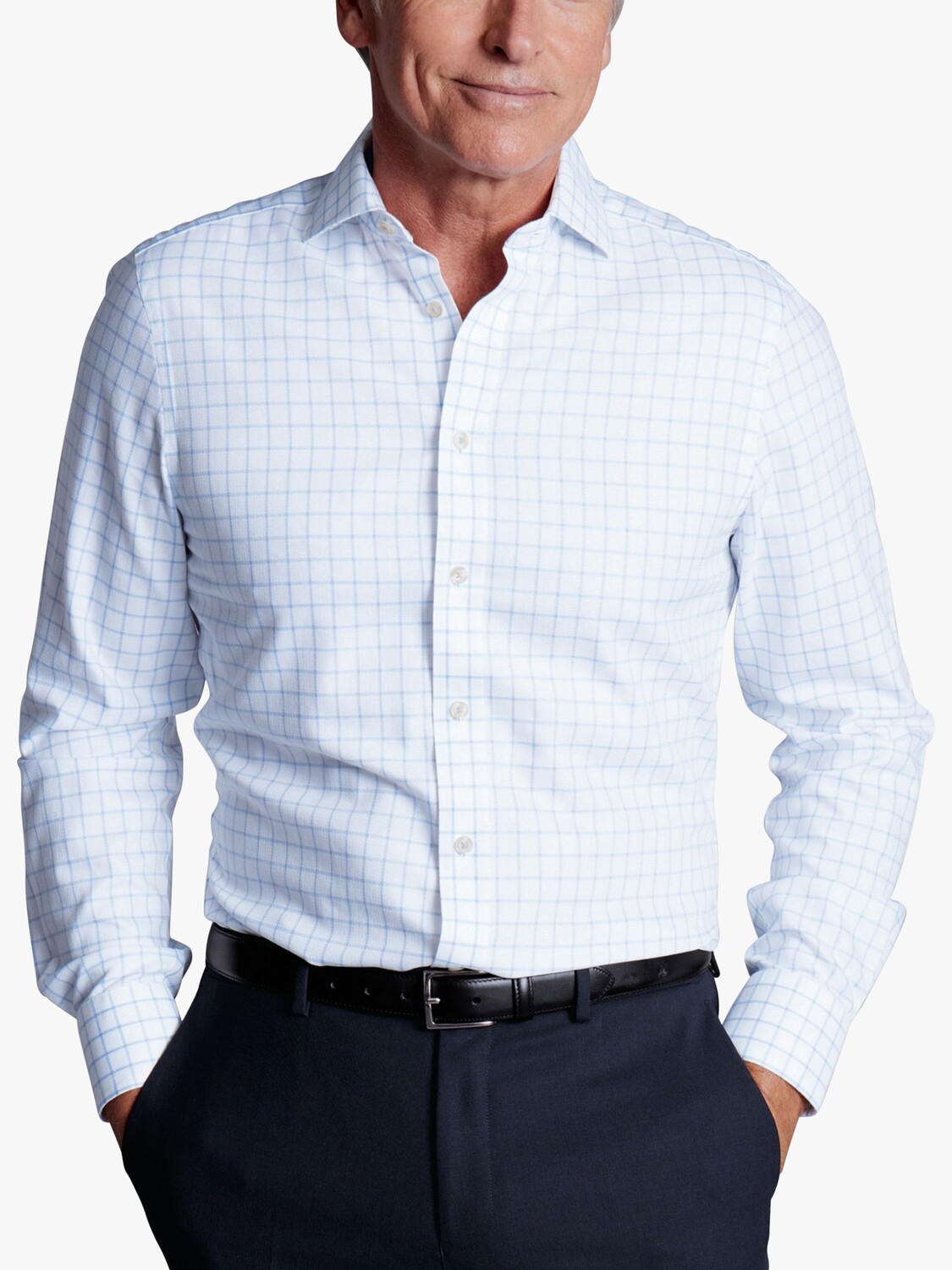 

Рубашка без глажки Charles Tyrwhitt стандартного кроя, васильковый цвет