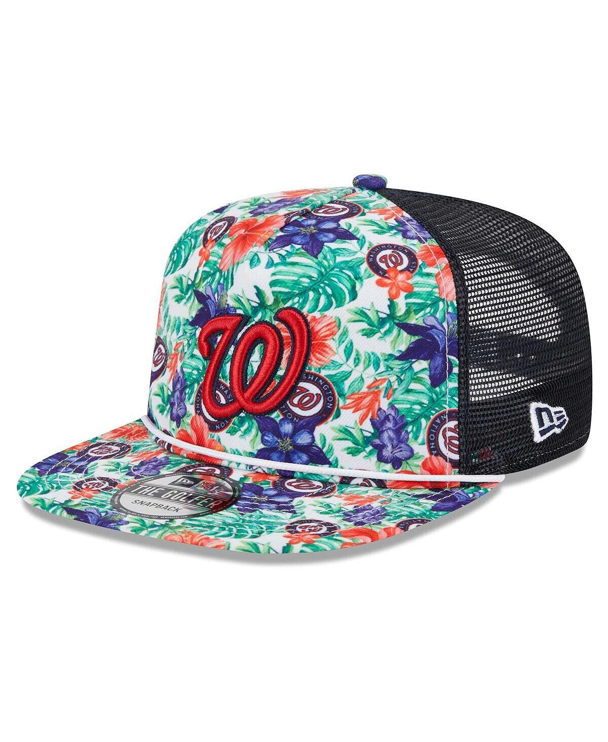 

Мужская бейсболка Snapback для гольфиста Washington Nationals с тропическим цветочным принтом New Era