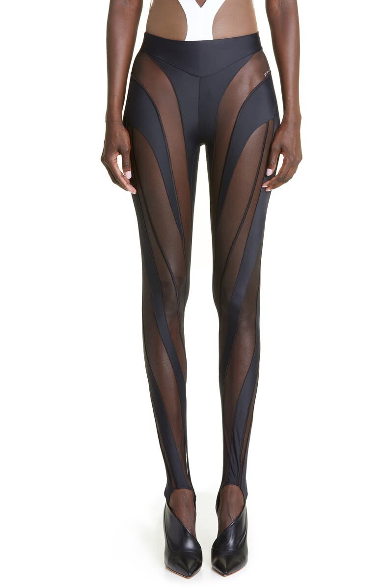 

Боди Illusion Mesh с вырезами MUGLER