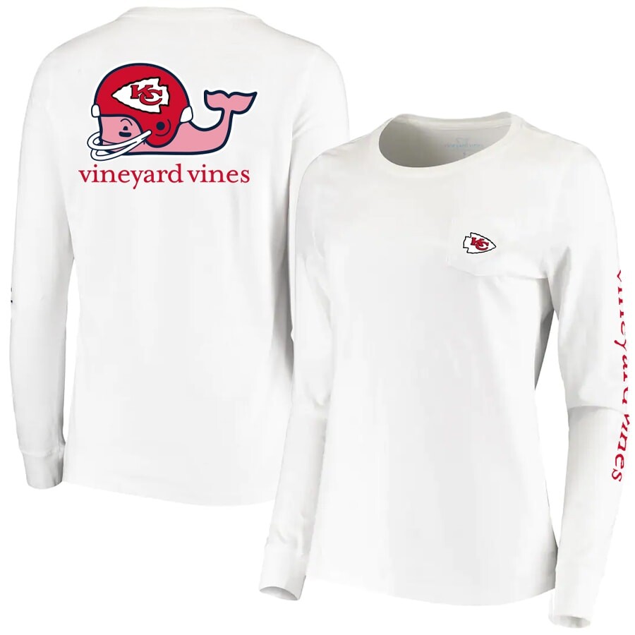 

Футболка с длинным рукавом Vineyard Vines Kansas City Chiefs, белый