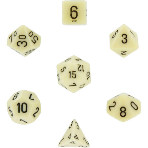 

Игровые кубики Opaque Polyhedral Dice 7 Set: Ivory/Black Chessex