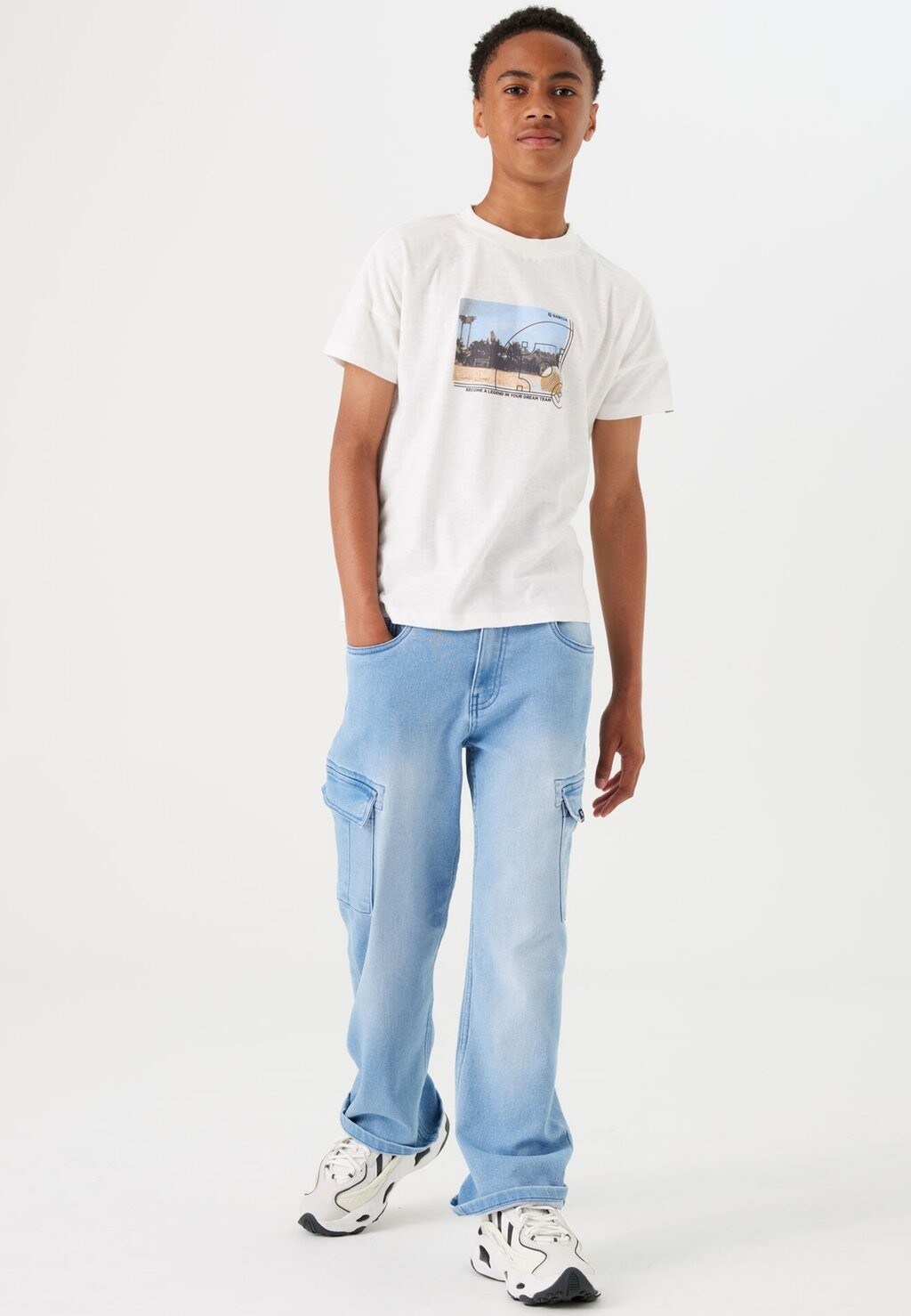 

Футболка с принтом Garcia, цвет off white