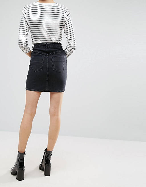 

Черная джинсовая юбка с завышенной талией ASOS DESIGN original