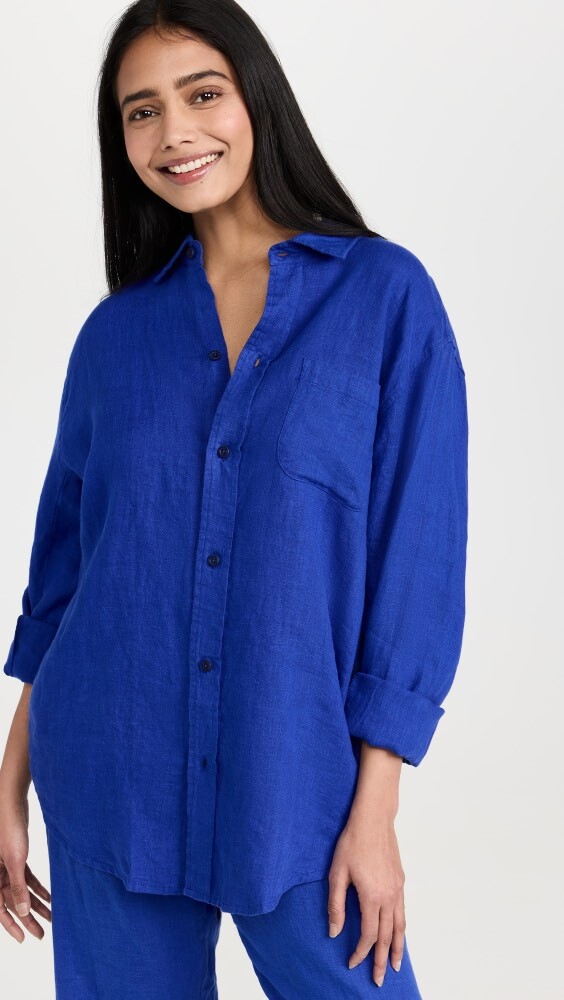 

Рубашка Desmond & Dempsey Lounge Plain Linen