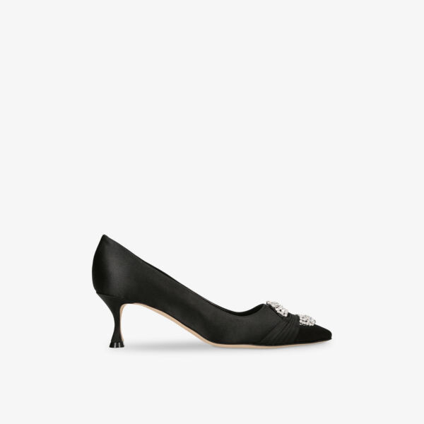 

Maidapump 50 атласных кортов, украшенных кристаллами Manolo Blahnik, черный