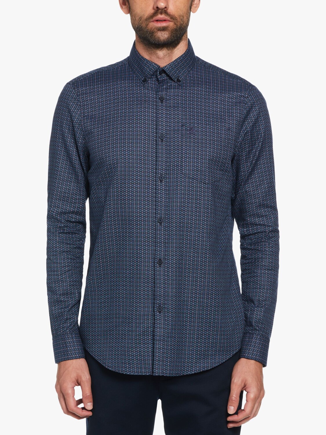 

Оксфордская рубашка Basket Weave Original Penguin, темный сапфир