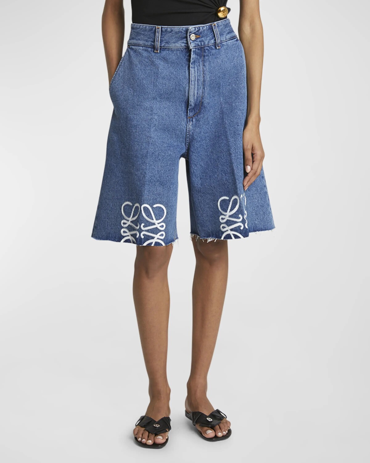 

Длинные джинсовые шорты Anagram Loewe, цвет Jeans Blue