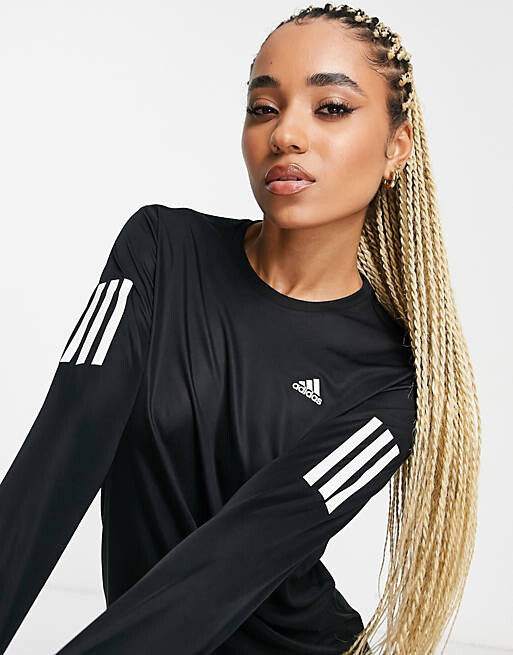 

Черная футболка с длинными рукавами adidas Running Own The Run, Черный