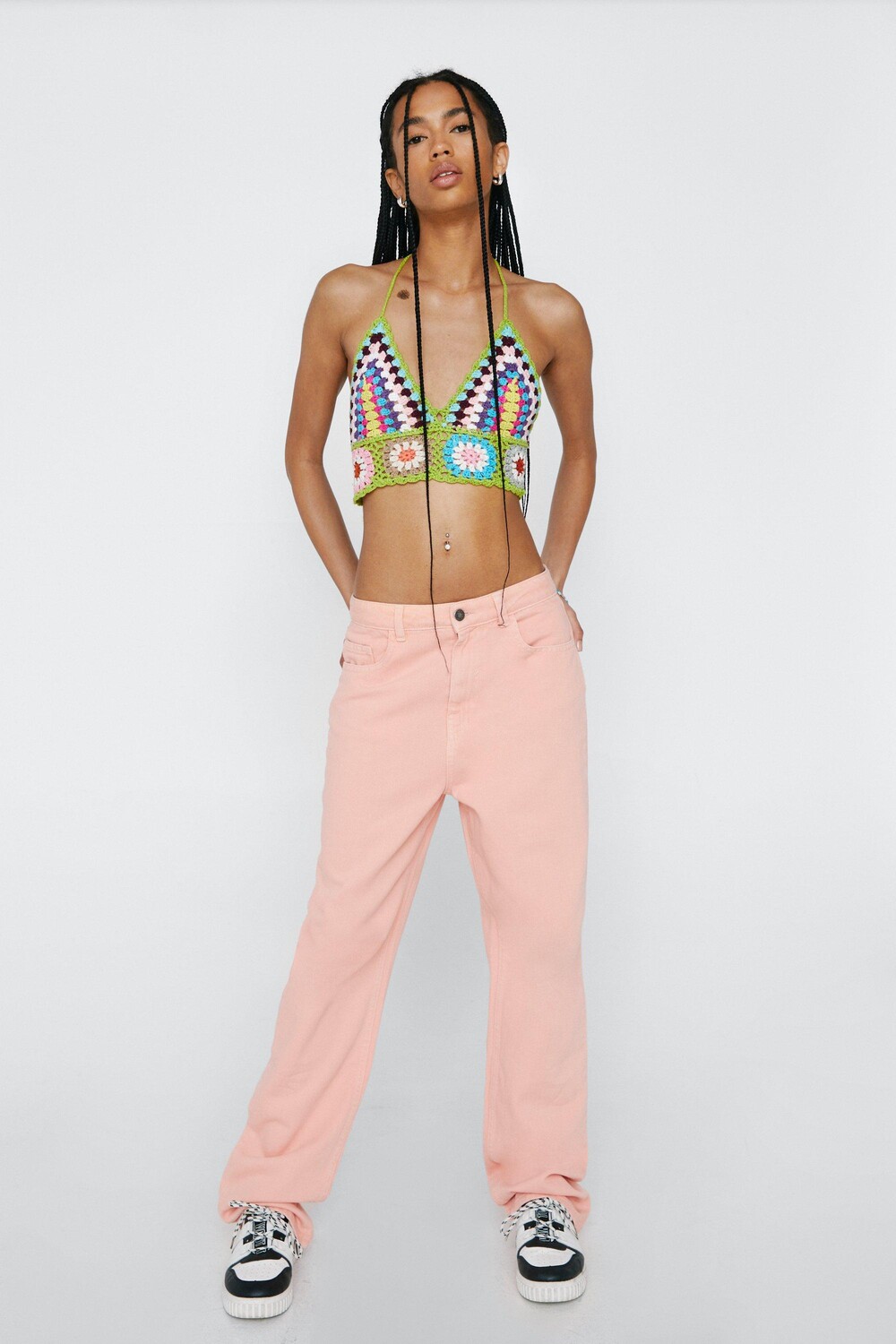 

Джинсы из денима в стиле 90-х с лужей Nasty Gal, розовый