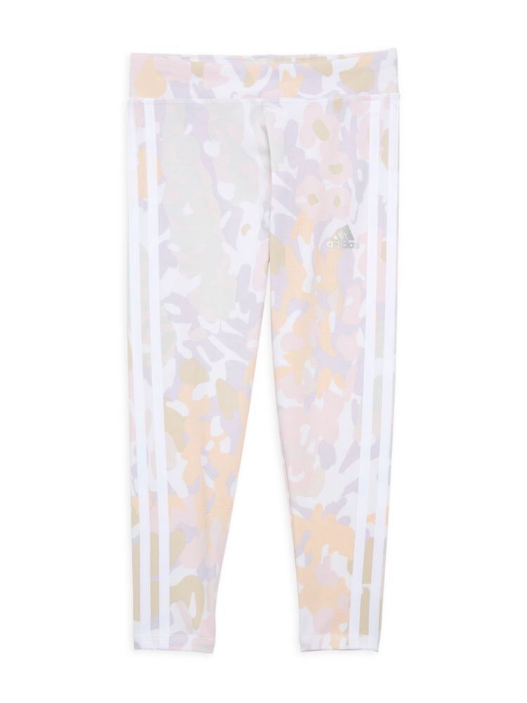 

Леггинсы в цветочную полоску для девочек Garden Adidas, цвет White Multi