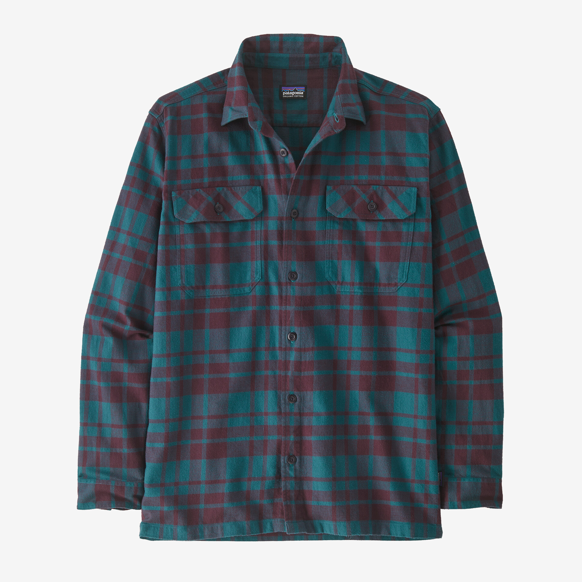 цена Мужская фланелевая рубашка среднего веса из органического хлопка с длинными рукавами Fjord Patagonia, цвет Ice Caps: Belay Blue