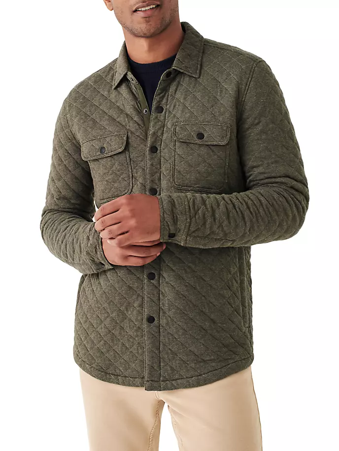 

Стеганая флисовая куртка Epic Faherty Brand, цвет olive melange