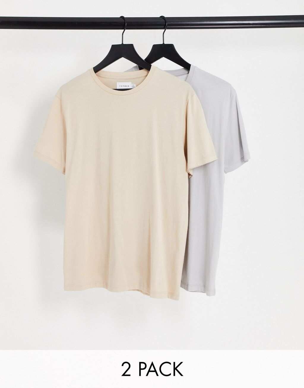 

Набор из двух классических футболок Topman светло-серого и каменного цветов