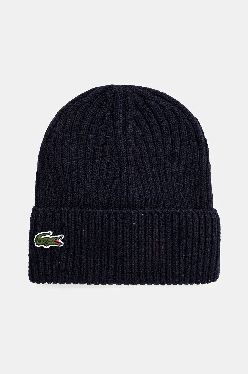 

Шерстяная шапка Lacoste, темно-синий