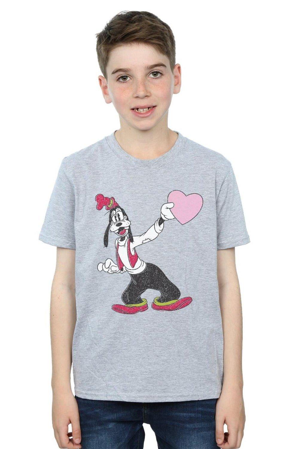 Футболка Goofy Love Heart Disney, серый футболка goofy tour de goofy disney серый
