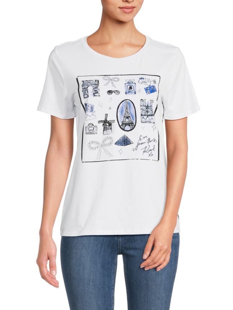 

Футболка с живописным рисунком Karl Lagerfeld Paris, белый
