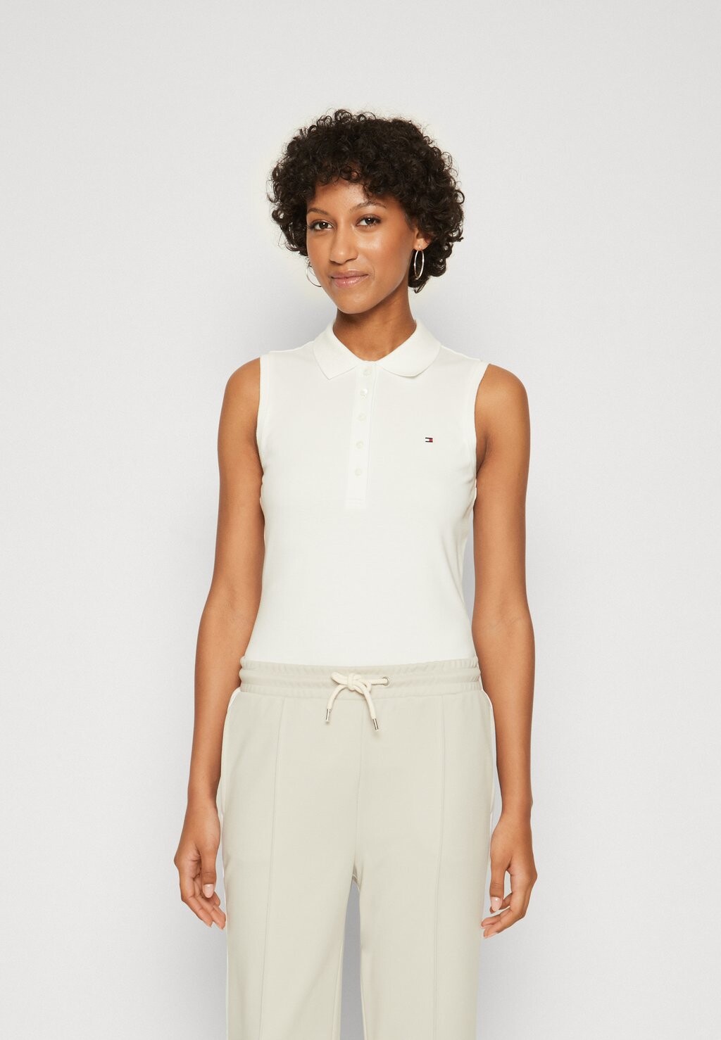 

Рубашка-поло SLIM SLEEVELESS Tommy Hilfiger, кремовый