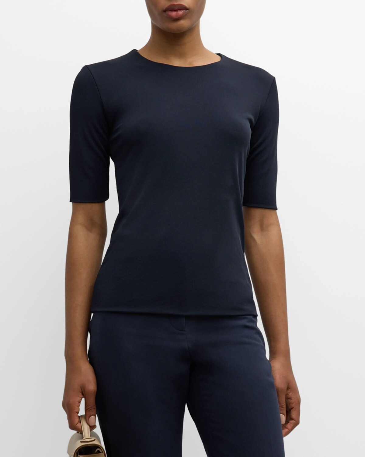 

Узкий топ с рукавами до локтя Jil Sander, цвет Navy