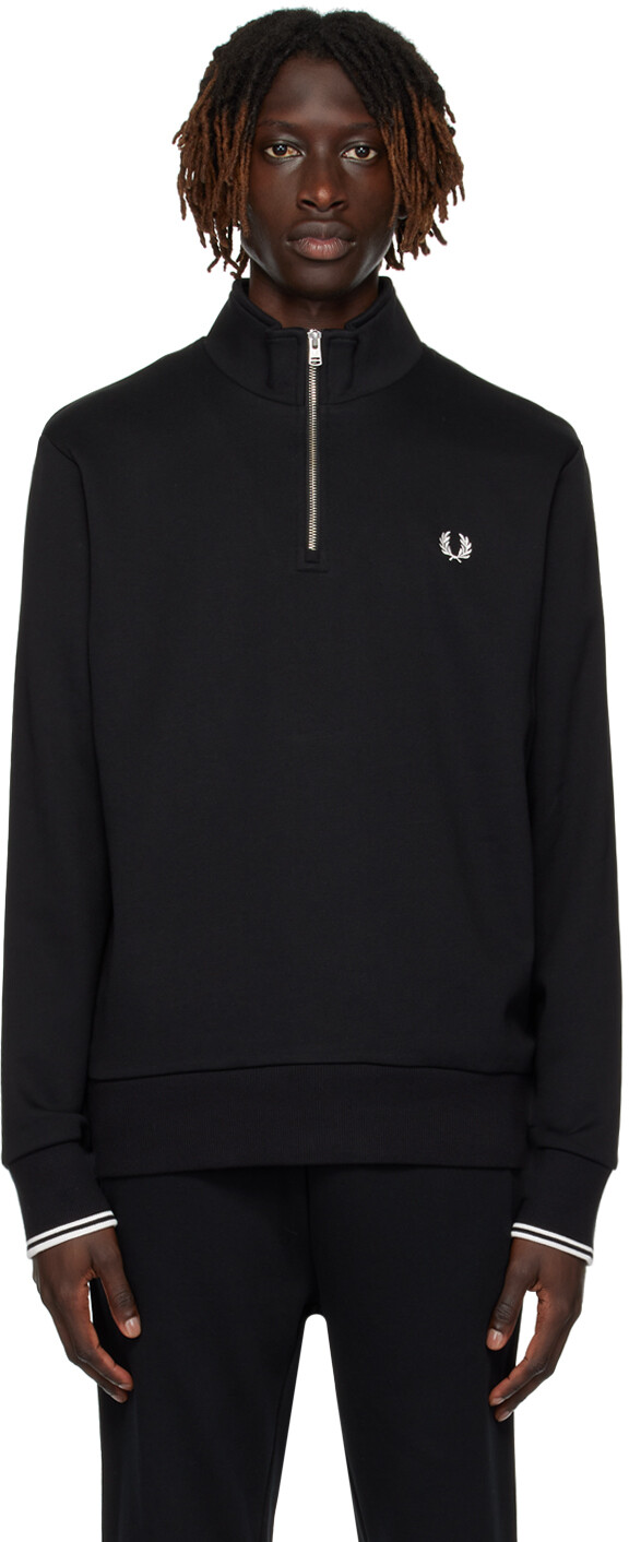 

Черный свитер с молнией до половины Fred Perry