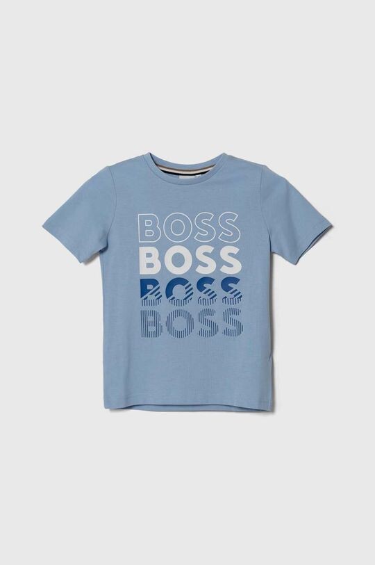 

Boss Детская хлопковая футболка, синий