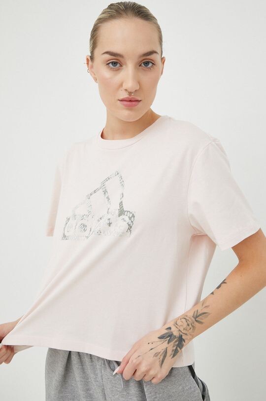 

Футболка Adidas из хлопка adidas, розовый