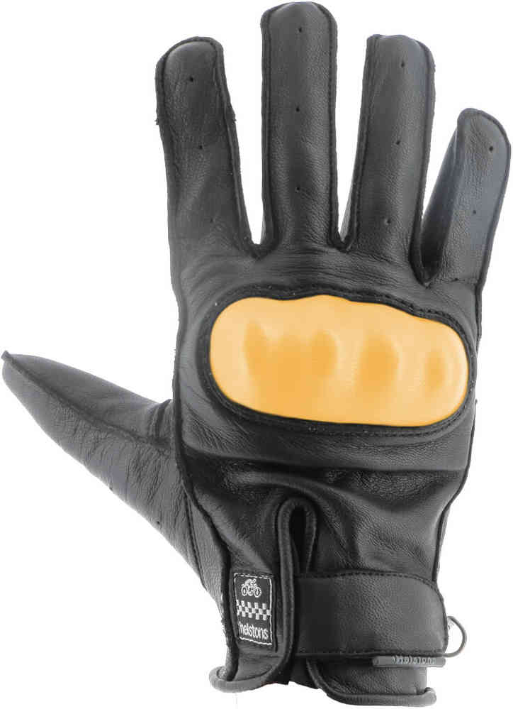 перфорированные мотоциклетные перчатки strada helstons коричневый Мотоциклетные перчатки Роко Helstons, черное золото