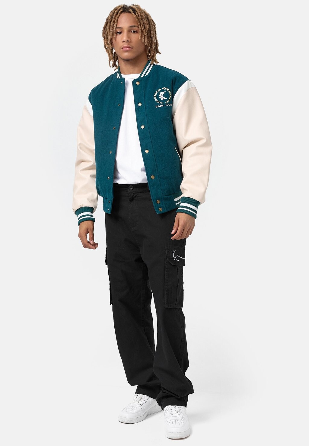 

Куртка-бомбер RETRO EMBLEM COLLEGE JACKET Karl Kani, темно-бирюзовый песочный, Бежевый
