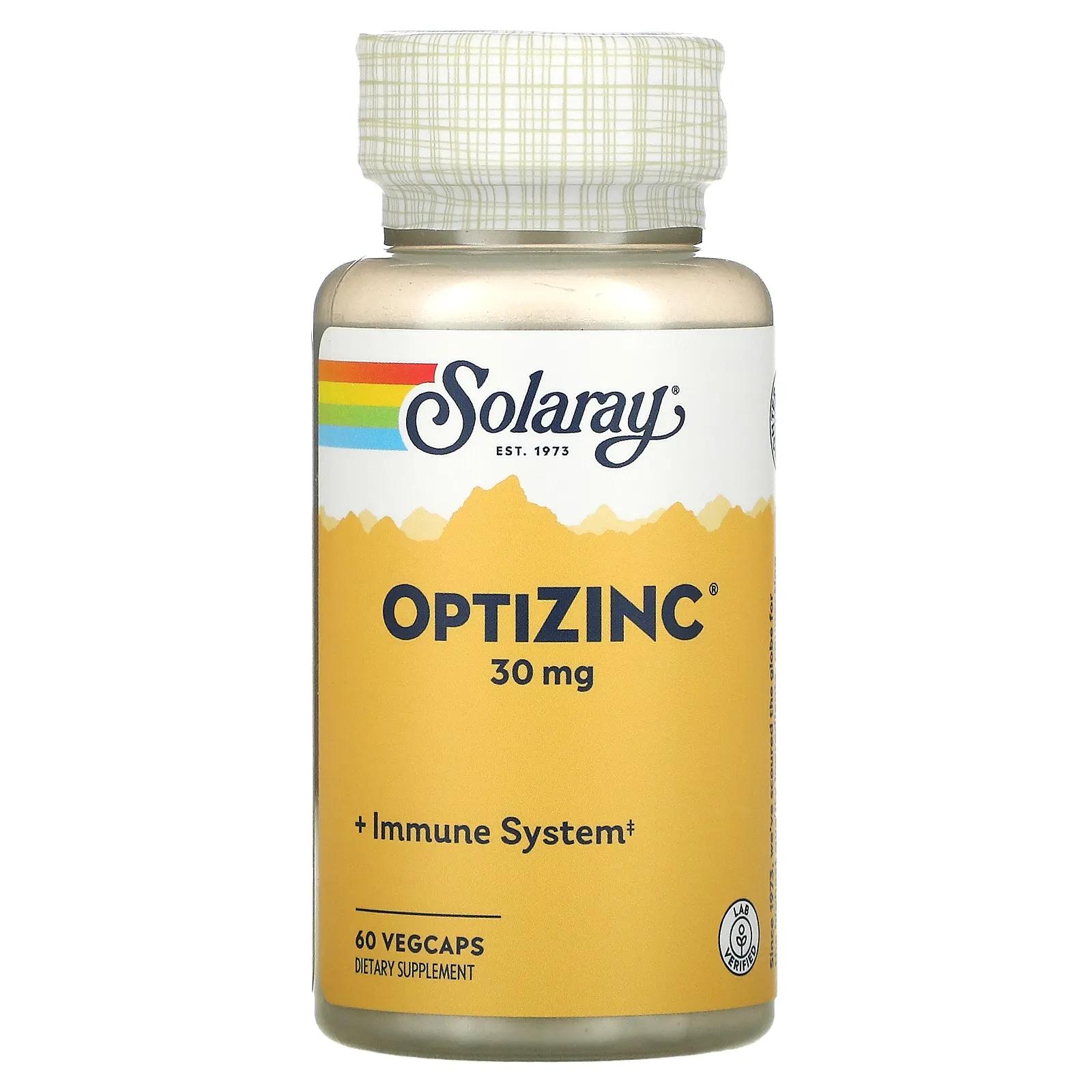 Solaray ОптиЦинк 30 мг 60 вегетарианских капсул