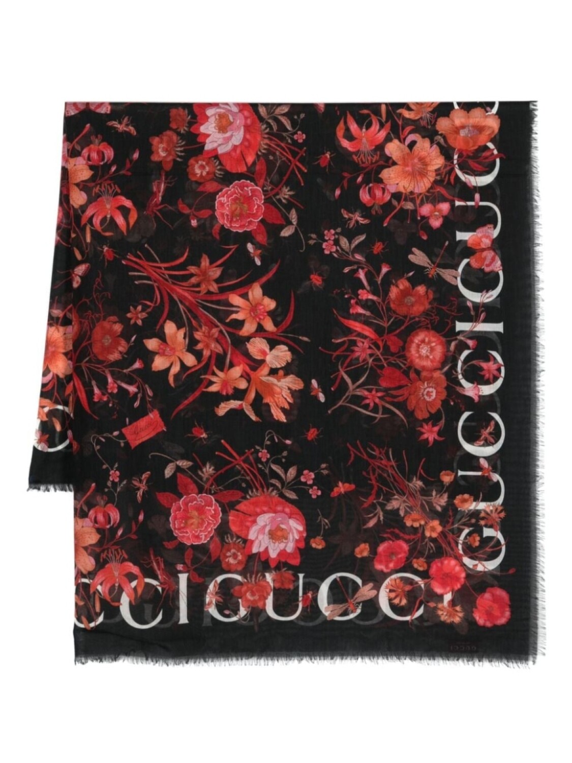 

Gucci шарф с цветочным принтом Gucci, черный