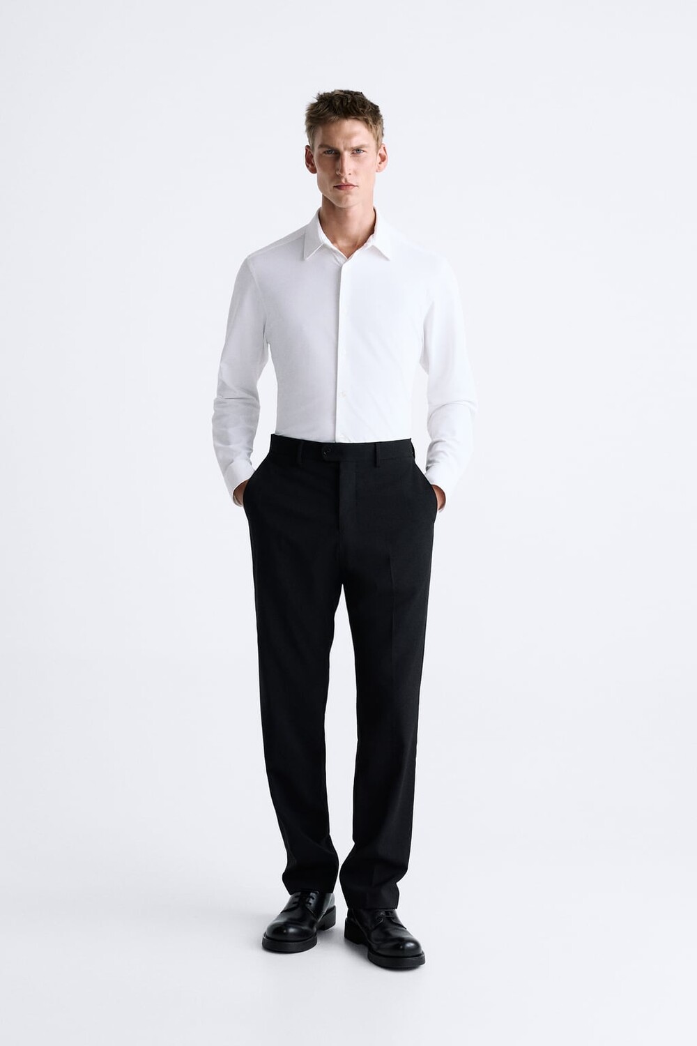 

Комфортная фактурная рубашка ZARA, белый