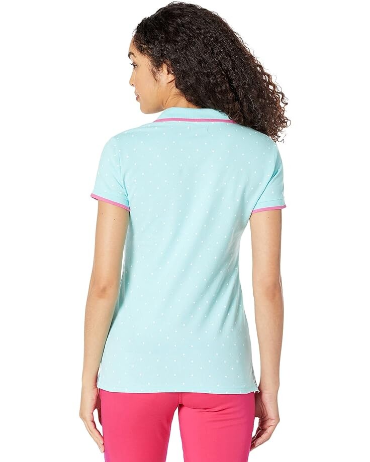 

Поло U.S. POLO ASSN. Dot Print Polo Shirt, цвет Easy Turquoise