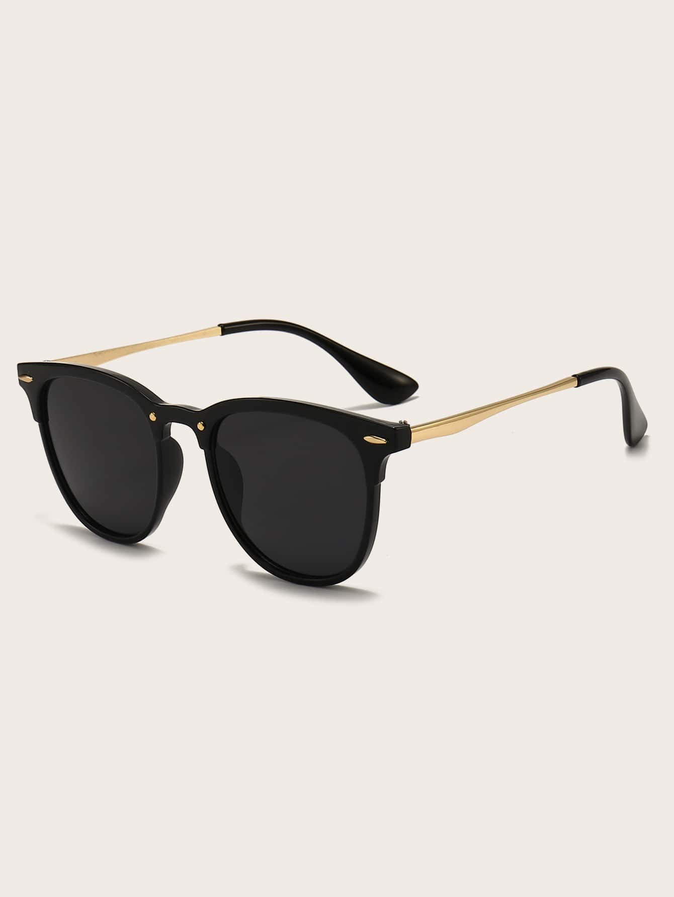 Минималистичные модные очки с черными оттенками, защита от ультрафиолета цена и фото