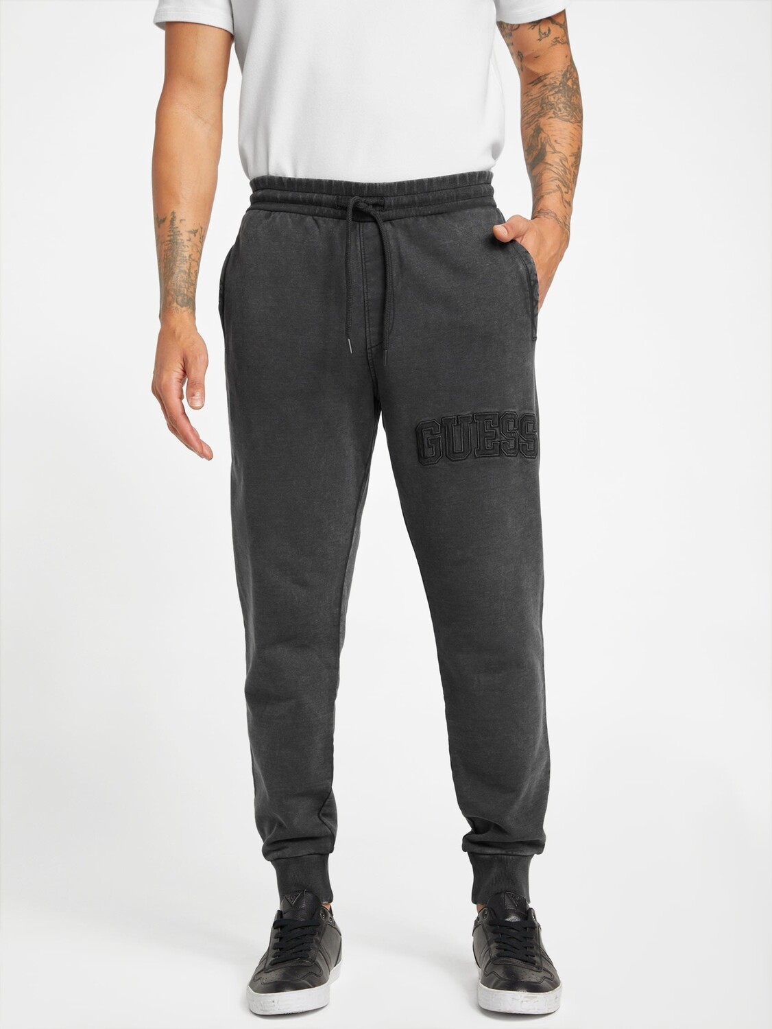 

Флисовые джоггеры с логотипом Dilan Guess Factory, черный