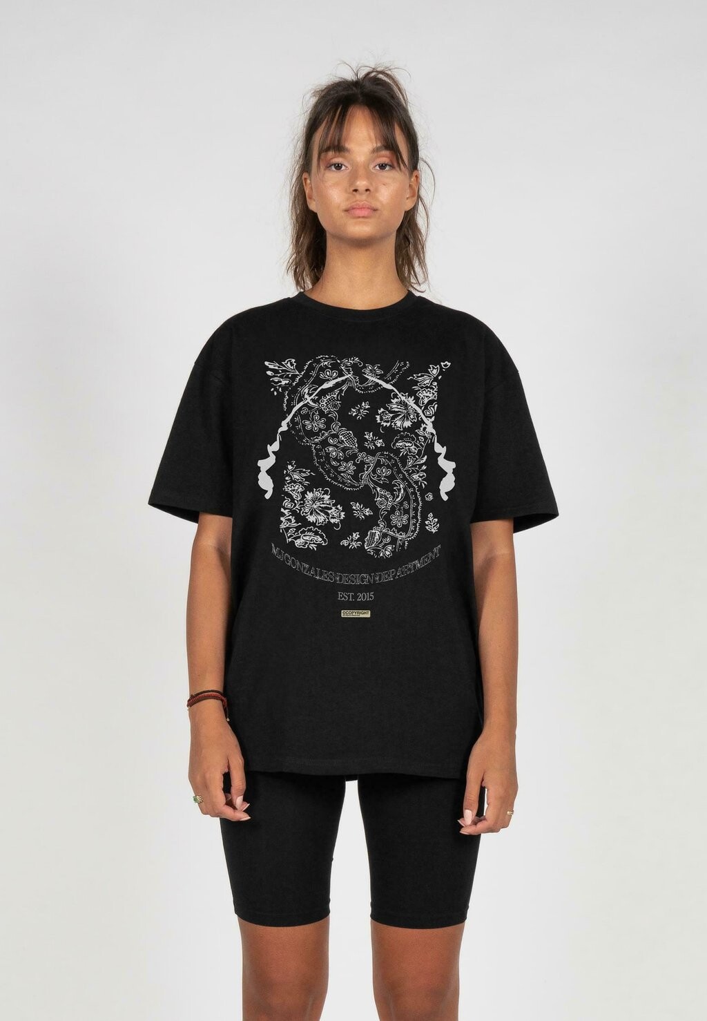 

Принт на футболке PAISLEY HEAVY OVERSIZED TEE MJ Gonzales, черный