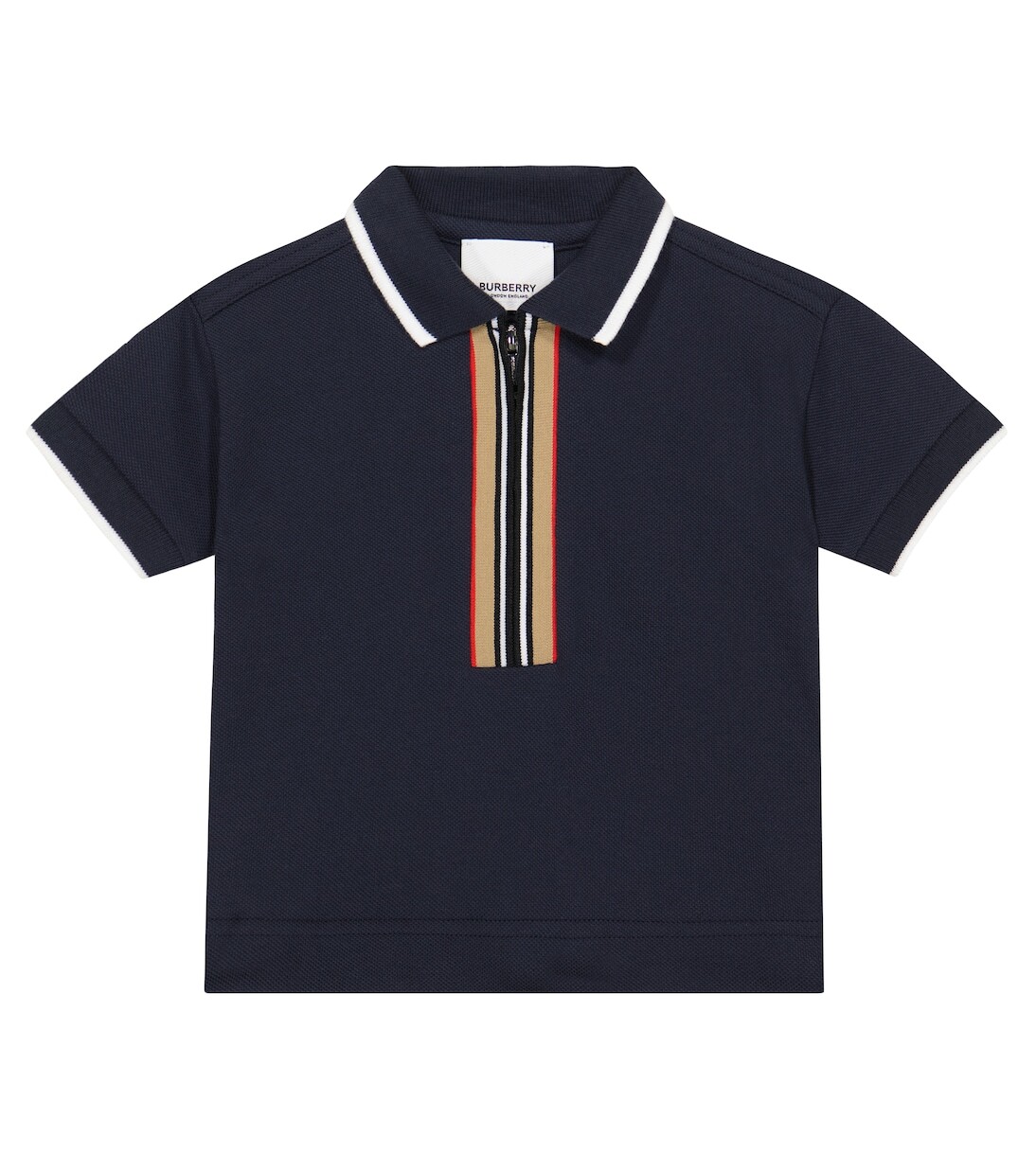 

Рубашка-поло из пике с полосками baby Burberry Kids, синий