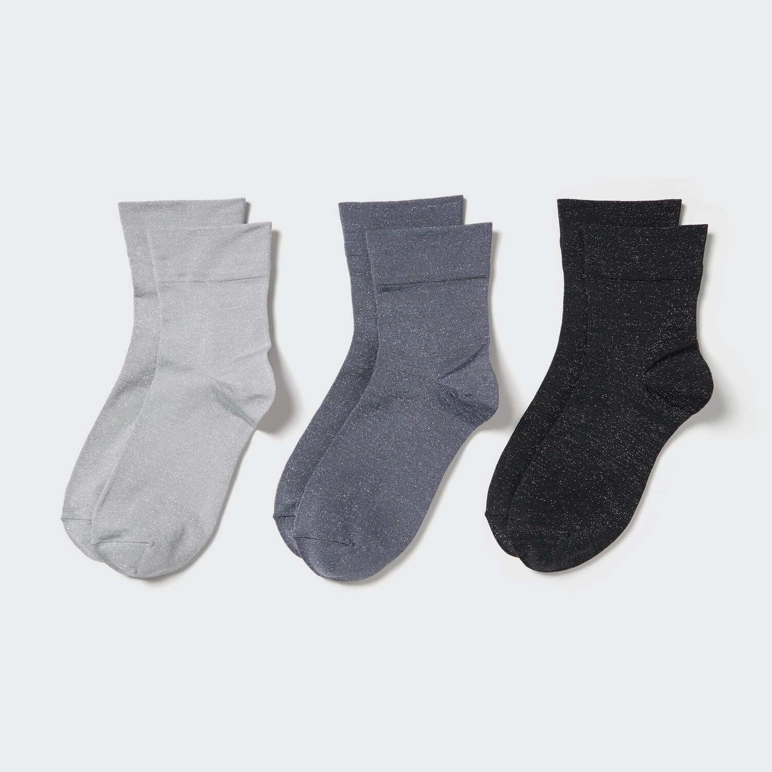 

Прозрачные блестящие носки (три пары) Uniqlo, серый