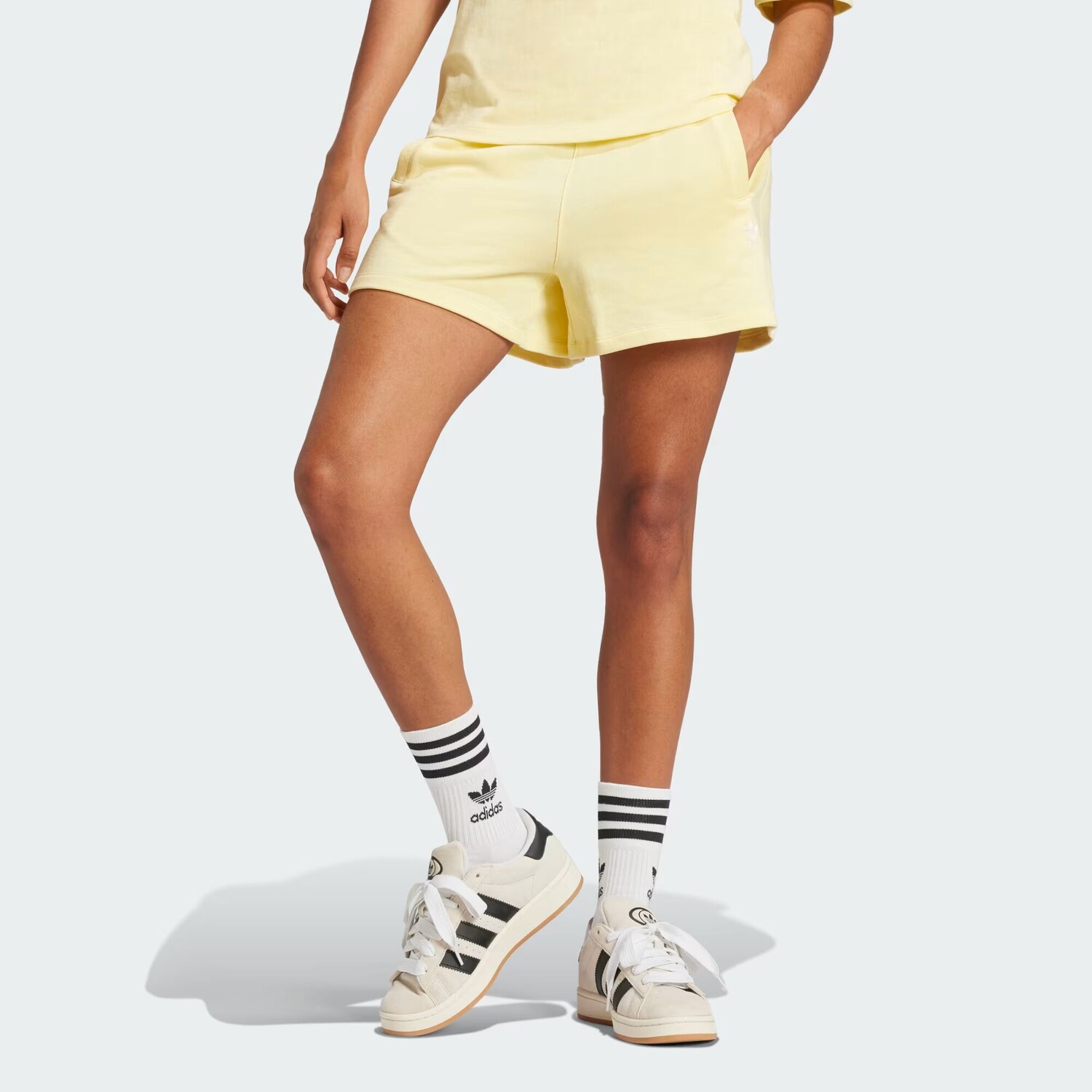 

Шорты из френч терри Essentials Adidas, цвет Almost Yellow