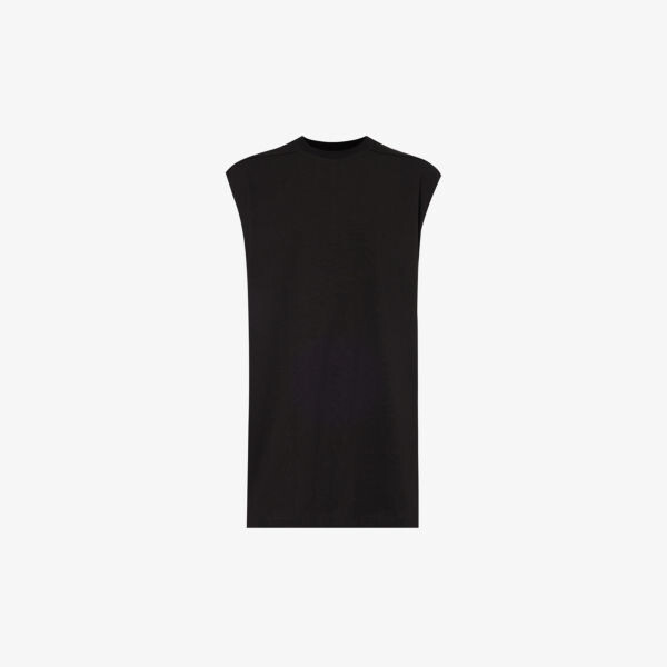 

Брезентовый топ без рукавов из хлопкового джерси Rick Owens, черный