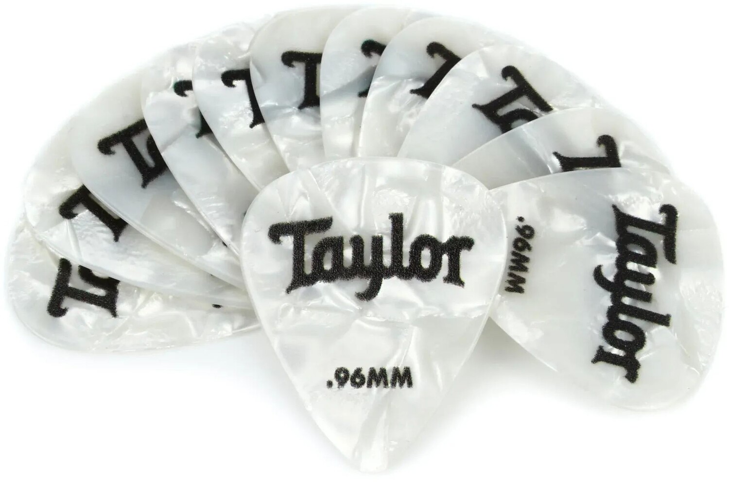 

Медиаторы для гитар Taylor Celluloid 351, 12 шт. в упаковке — белый жемчуг, диаметр 0,96 мм