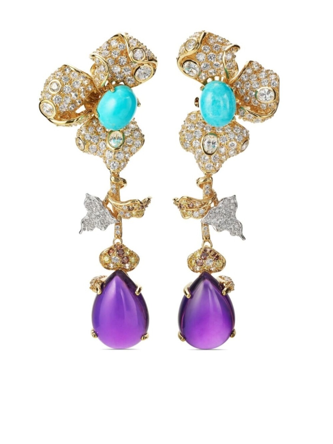

Золотые серьги Orchid с камнями Anabela Chan, золотой