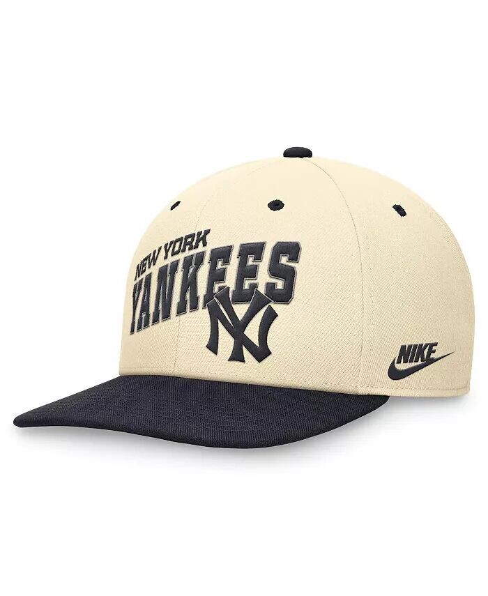 

Мужская кепка Snapback кремового/темно-синего цвета New York Yankees Rewind Cooperstown Collection Performance Snapback Nike, белый