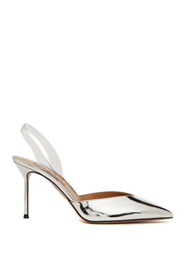 

Серебряные лакированные туфли на каблуке v plexi Aquazzura