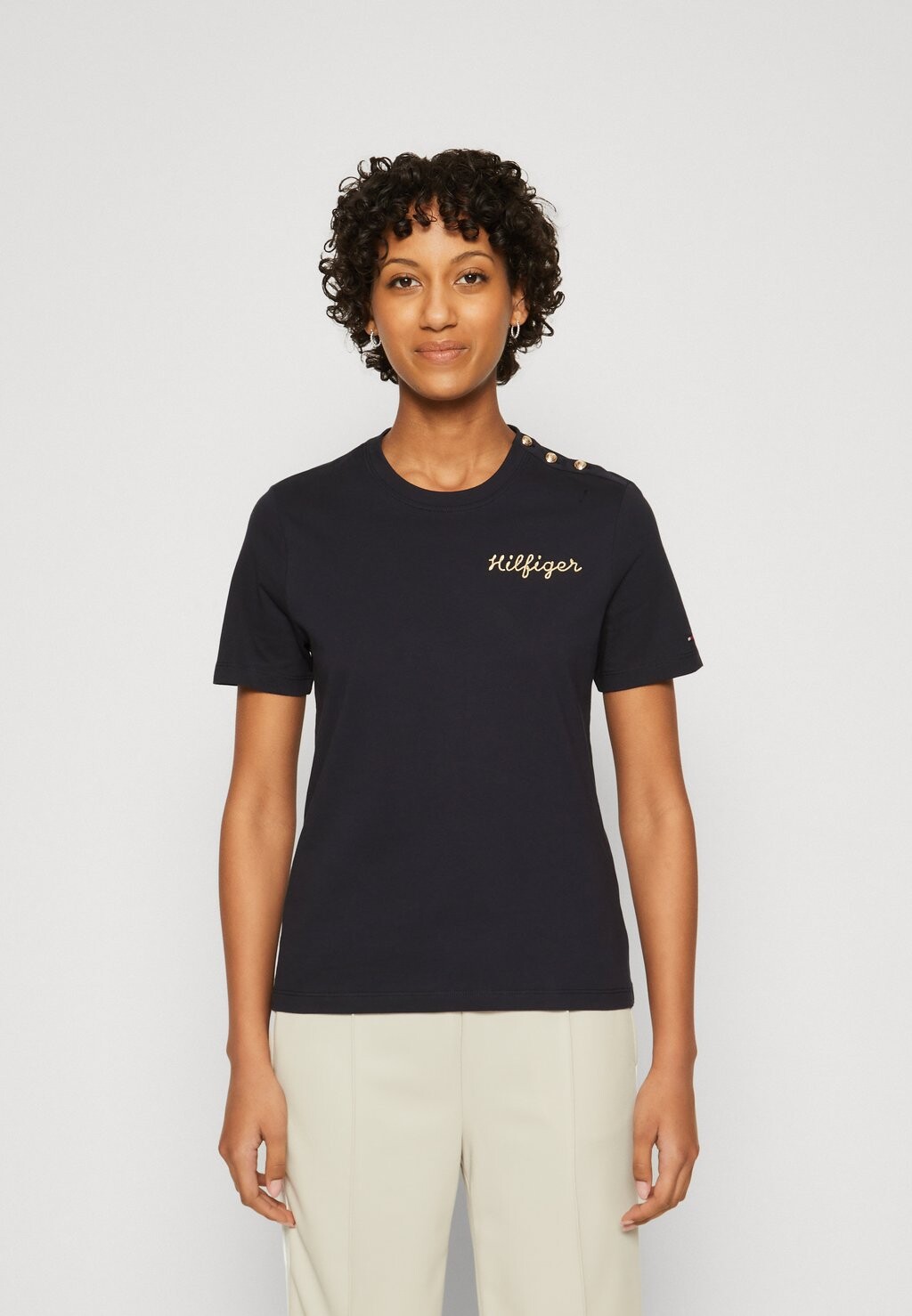 

Футболка с принтом BUTTON Tommy Hilfiger, цвет desert sky