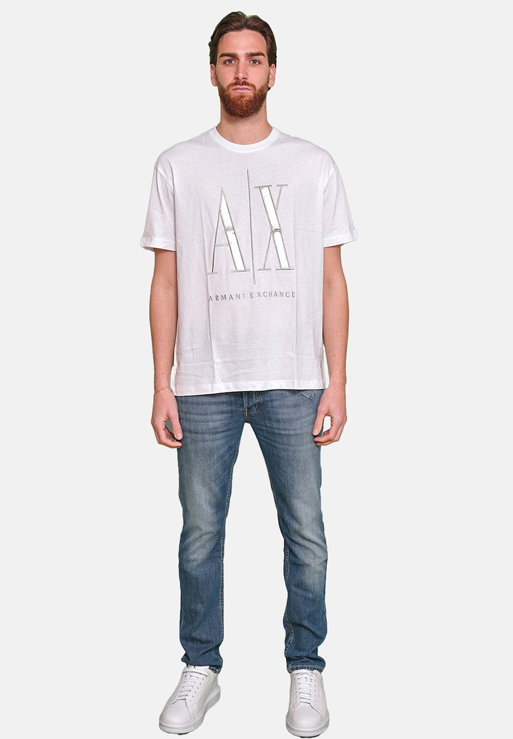 

Футболка с принтом LETTERING ORO Armani Exchange, белый