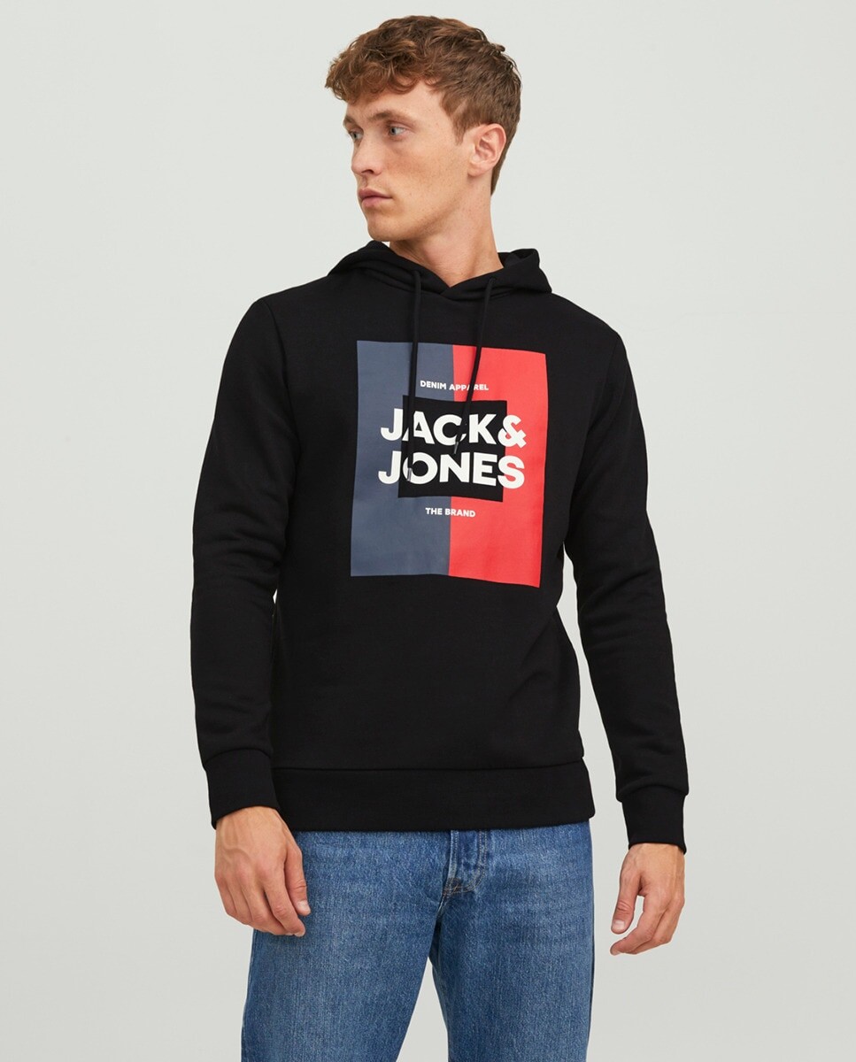 

Мужская толстовка с капюшоном Jack & Jones, черный