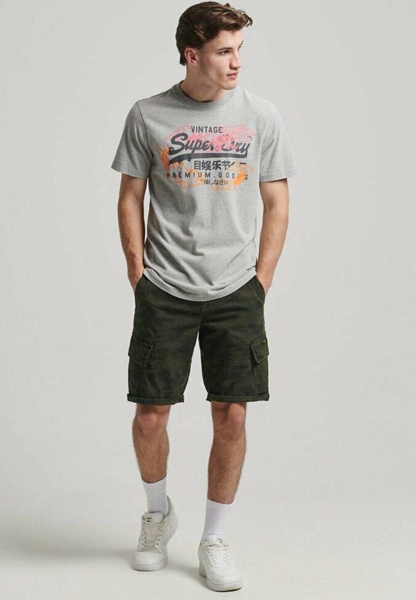 

Футболка с принтом Superdry, темно-серый