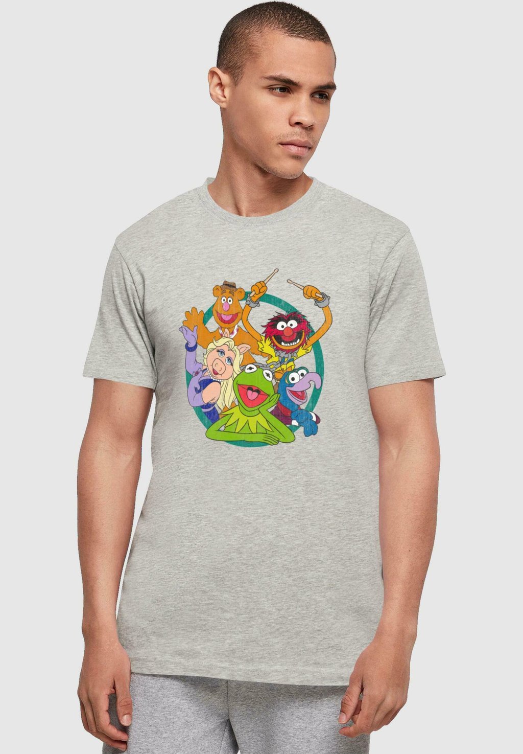 

Футболка с принтом MUPPETS GROUP CIRCLE ABSOLUTE CULT, цвет heather grey