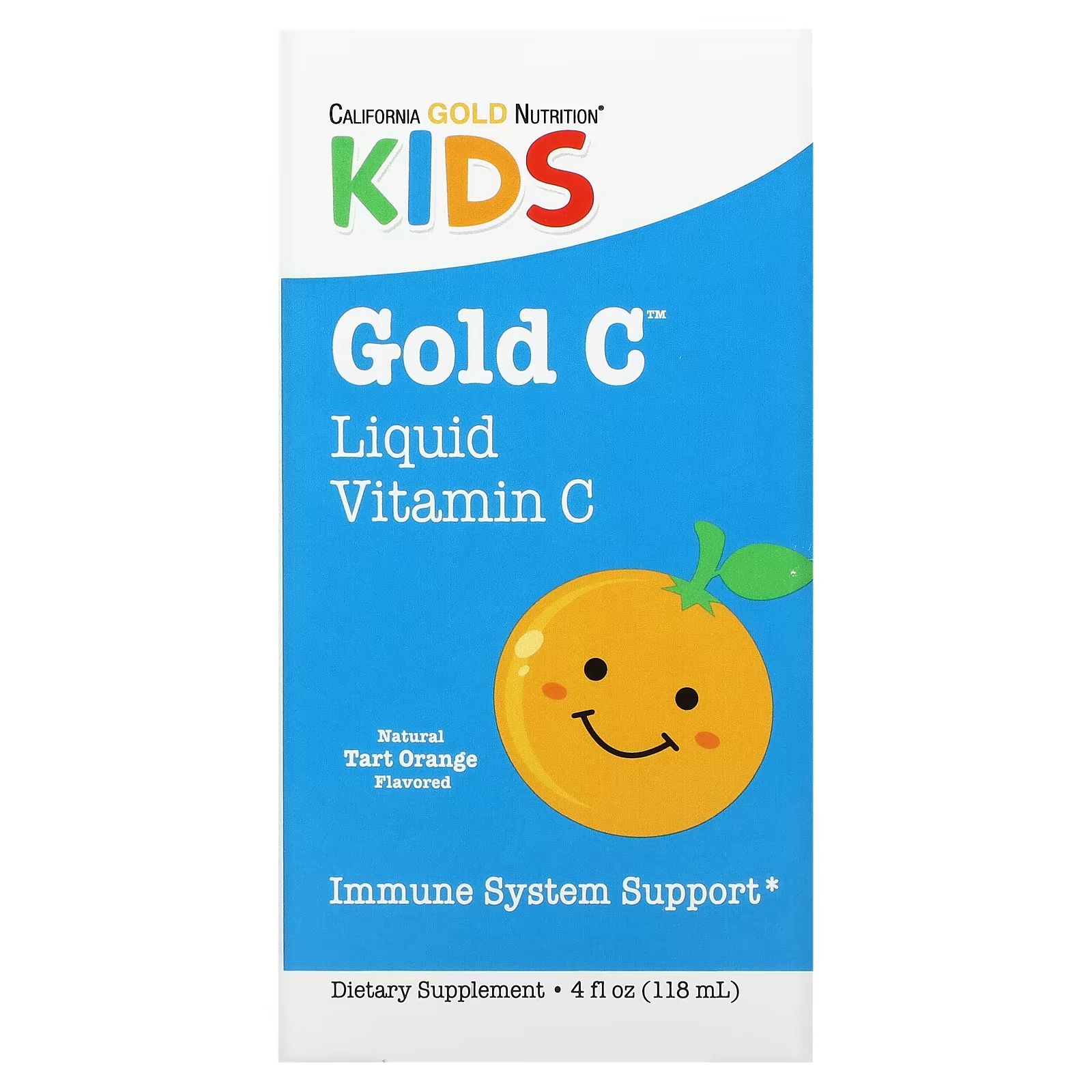 

California Gold Nutrition KIDS Gold C Жидкий витамин С с терпким апельсиновым вкусом, 4 жидких унции (118 мл)