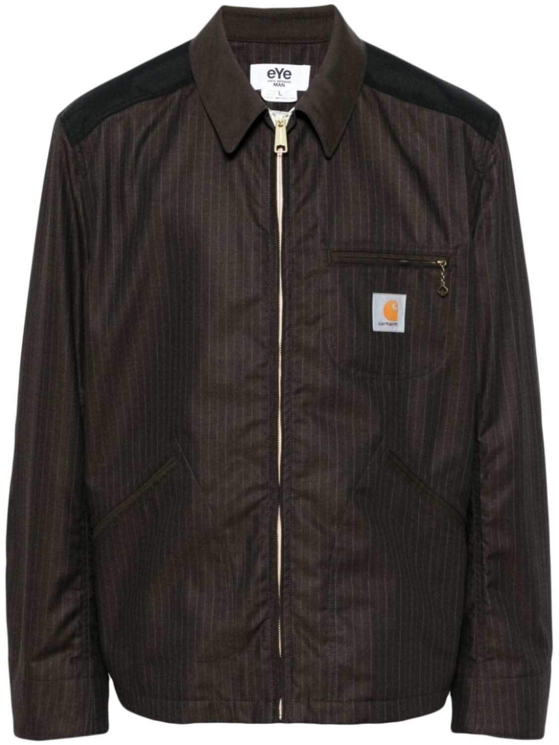 

Куртка-рубашка в полоску от X Carhartt Junya Watanabe МУЖЧИНА, коричневый